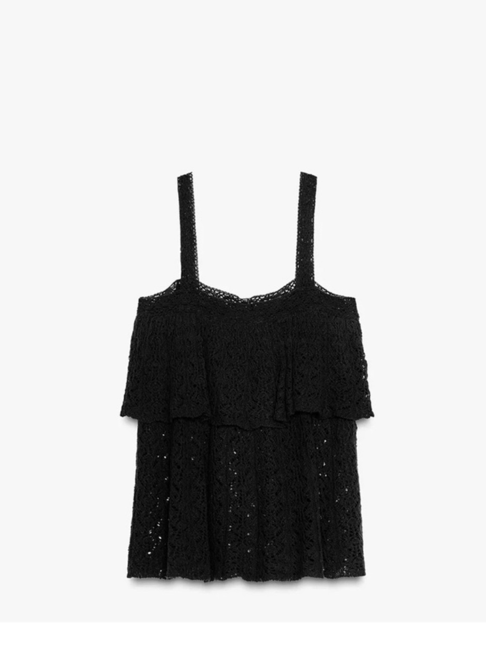 Black Lace Ruffle ZARA Top